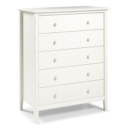 ALATERRE FURNITURE Simplicity Wood 5-Drawer Chest, White AJSP02WH